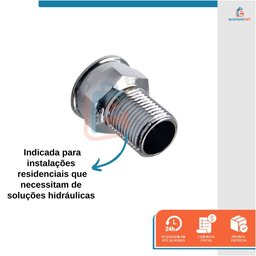 Bucha Aumento Para Torneira 1/2 X 3/4 Cromada Metal Garden - 4