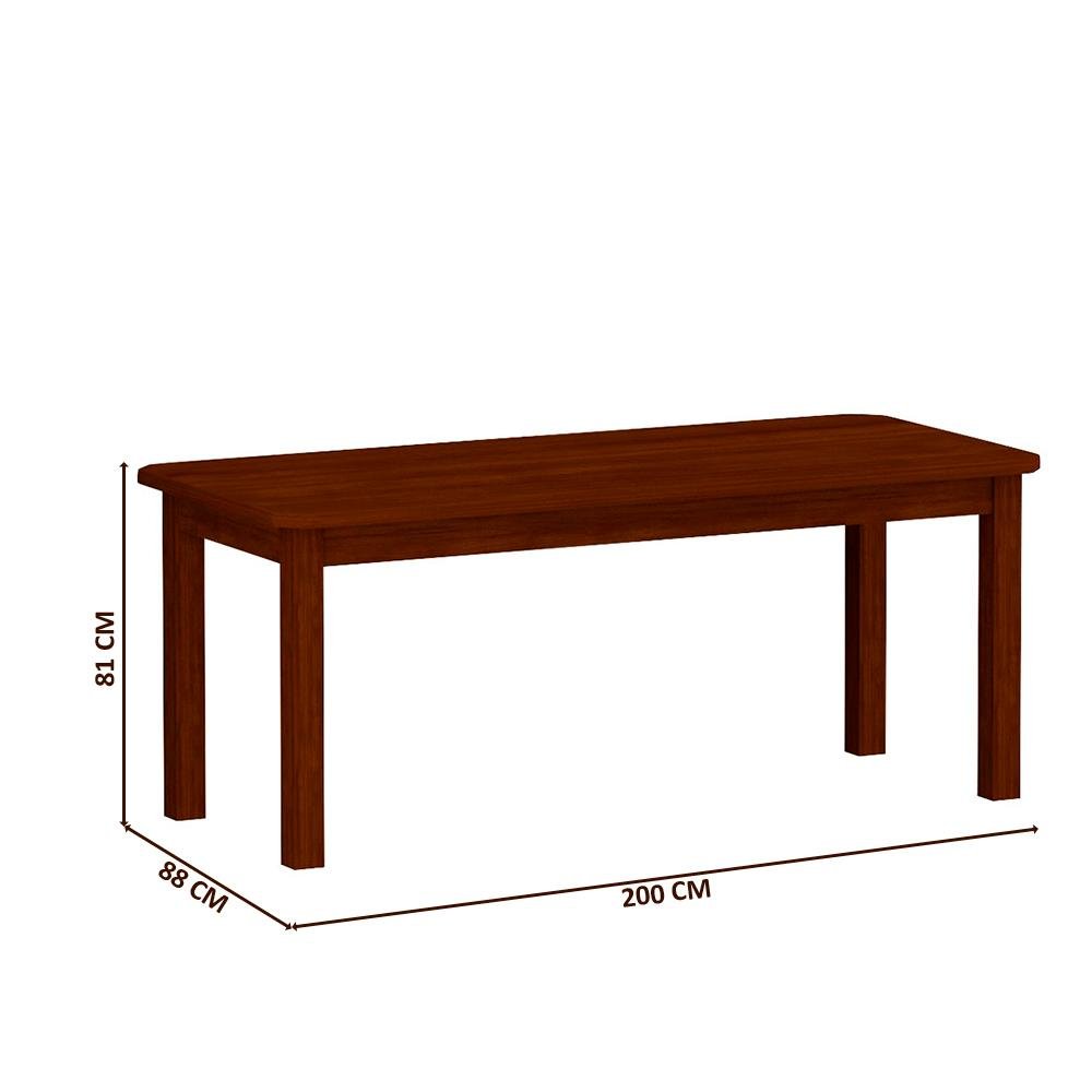 Mesa de Jantar com 8 Cadeiras Estofadas Madeira Maciça 200cm Castanho Safira Nemargi - 3