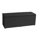 Ver mais imagens de Kit Cabeceira e Calçadeira Baú Queen 1,60m Berlim Suede Preto - Pallazio
