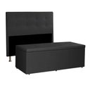 Ver imagem 1 de Kit Cabeceira e Calçadeira Baú Queen 1,60m Berlim Suede Preto - Pallazio