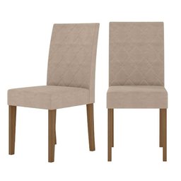 Conjunto Sala de Jantar Mesa com Tampo Chanfrado Agata 6 Cadeiras Estofadas Jade Poliman - 5