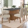 Conjunto Sala de Jantar Mesa com Tampo Chanfrado Agata 6 Cadeiras Estofadas Jade Poliman - 1