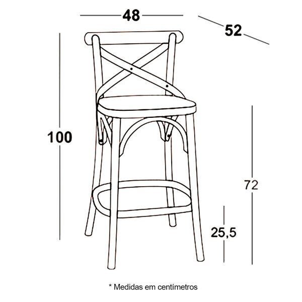 Cadeira Madeira Maciça Alta 100cm x Maxima - 4
