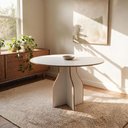 Ver imagem 1 de Mesa Redonda Grid 90cm MDF 4 Lugares Byhouse