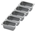 Ver imagem 1 de Conj 5 Cuba Gastronômica Inox GN 1/9x65 mm 0,67 L sem alça