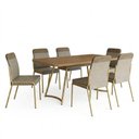 Ver imagem 1 de Conjunto Sala de Jantar 6 Cadeiras Azaleia Carraro Carvalho Dourado