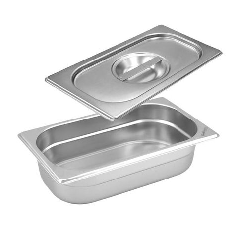 Cuba Gastronômica Inox GN 1/3x65 mm 2,5 L sem alça COM TAMPA
