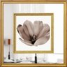 Quadro Decorativo com Margem de Espelho Flor Tom Sépia 55x55cm - 1