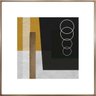 Quadro Decorativo Abstrato Bronze Geométrico Círculos 90x90 cm - 1