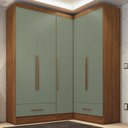 Ver imagem 1 de Quarto Modulado de Canto 3 Peças 5 Portas 2 Gavetas Smart Plus Espresso Móveis