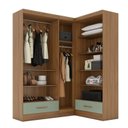 Ver mais imagens de Quarto Modulado de Canto 3 Peças 5 Portas 2 Gavetas Smart Plus Espresso Móveis