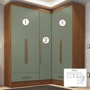 Ver imagem 2 de Quarto Modulado de Canto 3 Peças 5 Portas 2 Gavetas Smart Plus Espresso Móveis