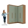 Quarto Modulado de Canto 100% MDF 3 Peças 5 Portas 2 Gavetas Smart Plus Espresso Móveis - 6