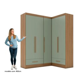 Quarto Modulado de Canto 3 Peças 5 Portas 2 Gavetas Smart Plus Espresso Móveis - 6
