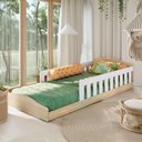 Ver imagem 1 de Cama Montessoriana com Grades Infantil Encanto Carvalho Branco Repleta