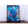 Quadro Tela Decorativa com Moldura Rosto Grafite Arte de Rua 70x100cm - 6