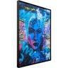 Quadro Tela Decorativa com Moldura Rosto Grafite Arte de Rua 70x100cm - 3
