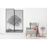 Par de Quadros Decorativos Árvore em Preto e Branco Kit Imagem Dividida 150x210cm - 4
