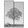 Par de Quadros Decorativos Árvore em Preto e Branco Kit Imagem Dividida 150x210cm - 2