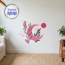 Ver imagem 1 de Adesivo Floral Boho Rosa Estilo Nórdico 80x68 Minimalista Mod.05