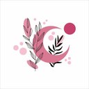 Ver imagem 4 de Adesivo Floral Boho Rosa Estilo Nórdico 80x68 Minimalista Mod.05