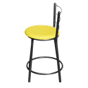Ver imagem 4 de Jogo 4 Banqueta Baixa Para Cozinha Epoxi Craqueada Assento Estofado  