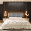 Ver mais imagens de Cabeceira Modulada King 200 Cm com Led Linho Cinza Vconcept