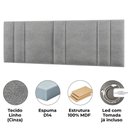 Ver imagem 5 de Cabeceira Modulada King 200 Cm com Led Linho Cinza Vconcept