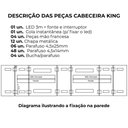 Ver imagem 6 de Cabeceira Modulada King 200 Cm com Led Linho Cinza Vconcept