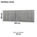 Ver imagem 3 de Cabeceira Modulada King 200 Cm com Led Linho Cinza Vconcept