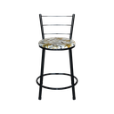 Ver imagem 3 de Banqueta Baixa Para Cozinha Epoxi Preta Estofado Floral Floral
