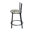 Ver imagem 4 de Banqueta Baixa Para Cozinha Epoxi Preta Estofado Floral Floral