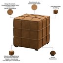 Ver imagem 3 de Puff Quadrado Decorativo para Sala Living 43cm Sirah L06 Couro Camel - Lyam Decor