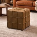 Ver imagem 1 de Puff Quadrado Decorativo para Sala Living 43cm Sirah L06 Couro Camel - Lyam Decor