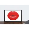 Quadro Pequeno Decorativo Tela Canvas com Moldura Boca Batom Vermelho 30x20cm - 3