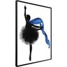Quadro Tela Decorativa Emoldurada Bailarina em Preto e Branco com Lenço Azul 65x90cm - 3