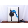Quadro Tela Decorativa Emoldurada Bailarina em Preto e Branco com Lenço Azul 65x90cm - 6