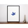 Quadro Decorativo Folha Azul Minimalista com Moldura Preta 50x70cm - 3