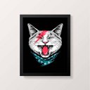 Ver imagem 1 de Quadro Decorativo Gato Do Rock 24x18cm - com vidro:Madeira preta