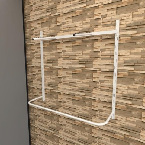 Arara de Roupas para Loja Quarto Closet 6 Peças Regulável 100x100 Cm Cor Branco Kit Clst1p26