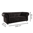Ver imagem 3 de Namoradeira Chesterfield Bourbon 3 Lugares Via Encanto Veludo Cinza