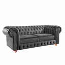 Ver imagem 1 de Namoradeira Chesterfield Bourbon 3 Lugares Via Encanto Veludo Cinza