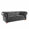 Namoradeira Chesterfield Bourbon 3 Lugares Via Encanto Veludo Cinza - 1