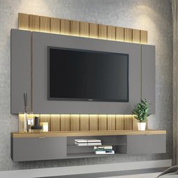 Home Suspenso Intense 1.8 Cinza/Freijó - PR Móveis - 2