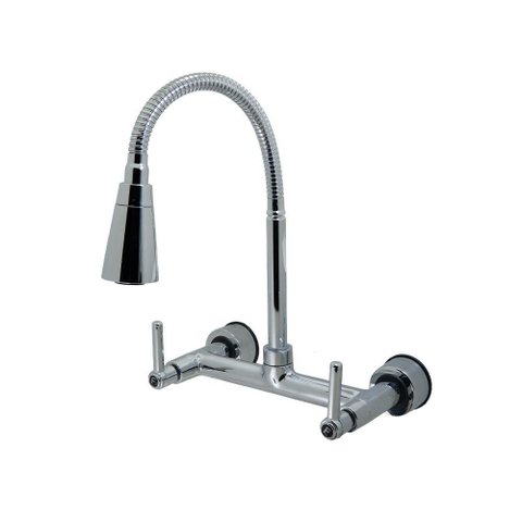 Torneira Misturador Cozinha  Conic Flexível Parede 2 Jatos