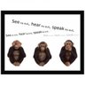Quadro Decorativo Os Três Macacos Sábios 40x30cm - 1