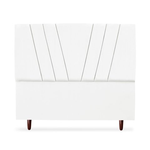 Cabeceira Estofada Casal Belgica 140 Suede Branco