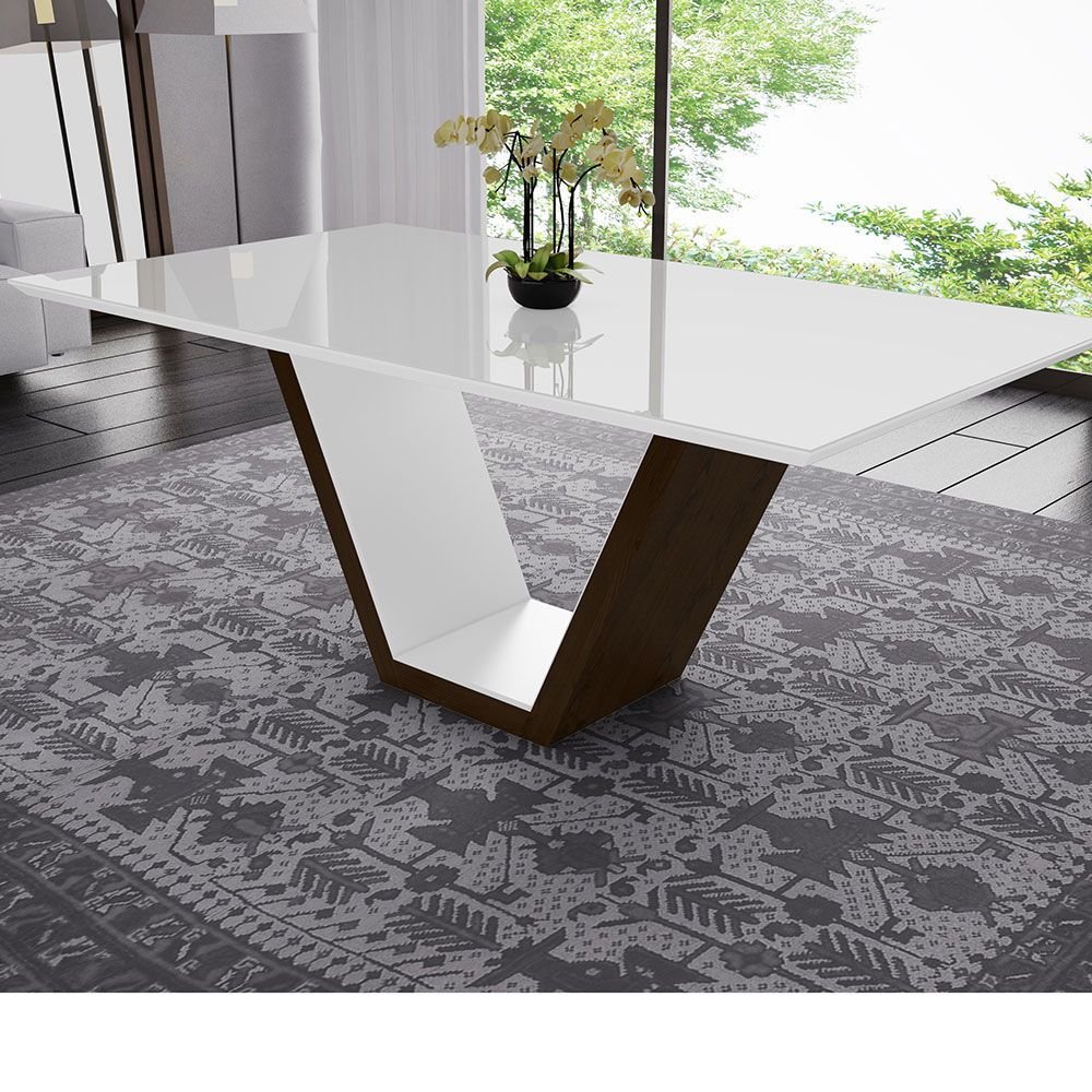 Mesa de Jantar MR - 200cm x 100cm - Laca - Branca | MadeiraMadeira