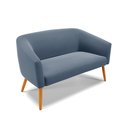 Ver imagem 3 de Kit 01 Namoradeira 02 Lugares e 01 Poltrona Stella Suede Pés Palito Castanho - D’Rossi - Azul Marinh