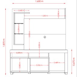 Home Theater Ícaro Tvs até 50” 599130 Naturale Off White Madetec - 5